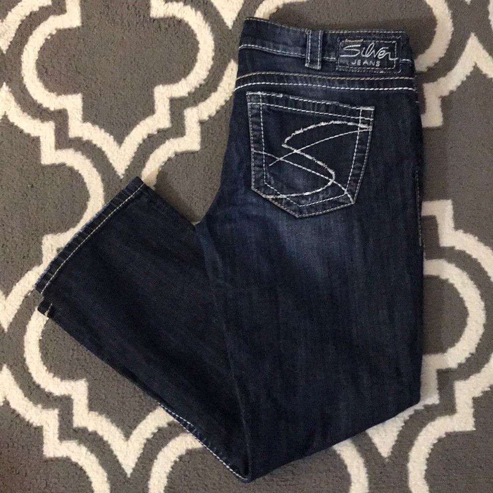 Silver Santorini Dark Wash Capri Jeans Size 30/27